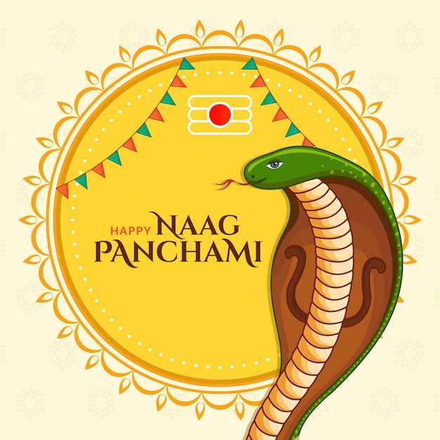 Vektor frohes naag panchami indianerfest