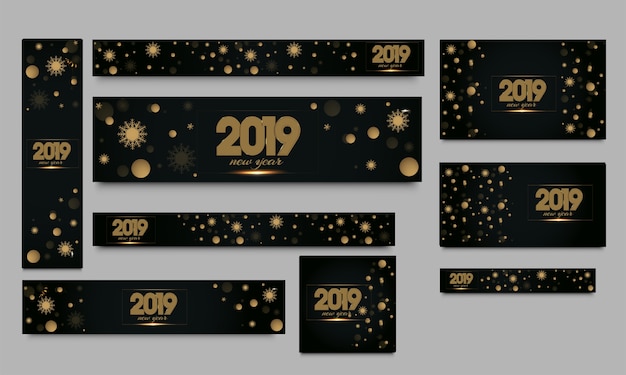 Frohes neues jahr 2019 banner.