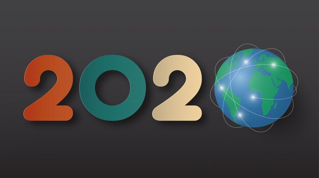 Vektor frohes neues jahr 2020 grußkarte