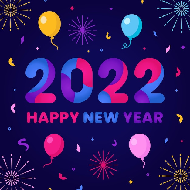 Frohes neues Jahr 2022 Poster Hintergrund Design-Vorlage