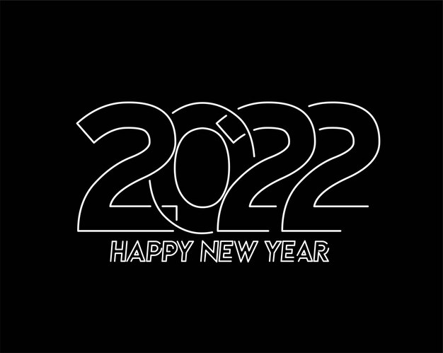 Frohes neues Jahr 2022 Text Typografie Design Patter, Vektor-Illustration.