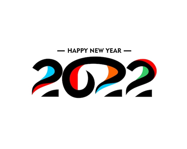 Frohes neues jahr 2022 text typografie design patter, vektor-illustration.