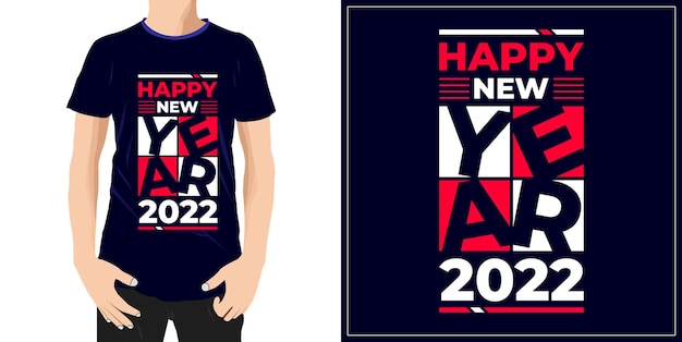 Vektor frohes neues jahr 2022design bereit für becher-t-shirt-etikett oder druck premium-vektor