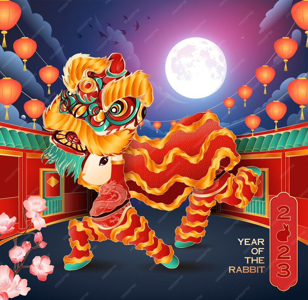 Frohes neues jahr 2023, chinesisches neujahr, jahr des kaninchens 2023