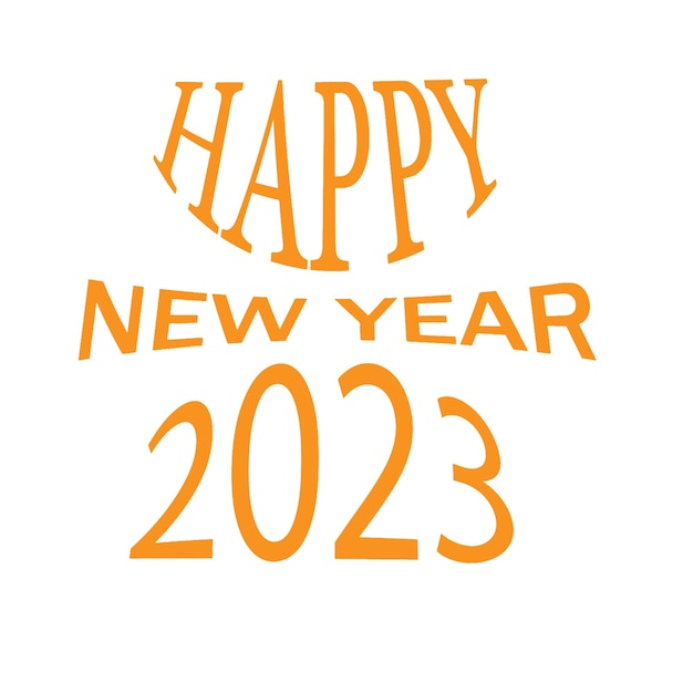 frohes neues jahr 2023 kombination aus orange und weiß