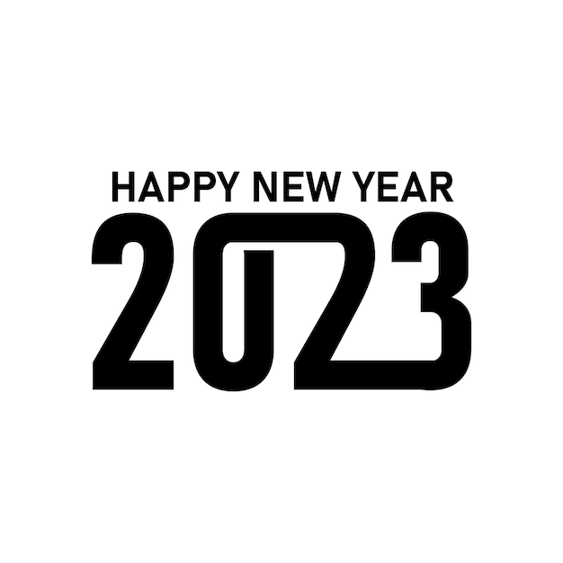 Frohes neues jahr 2023 text typografie design patter vektorillustration