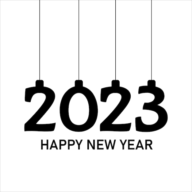 Frohes neues jahr 2023 text-typografie-design und elegante weihnachtsdekoration 2023