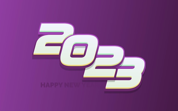 Frohes neues jahr 2023 weißer hintergrund text-logo-design