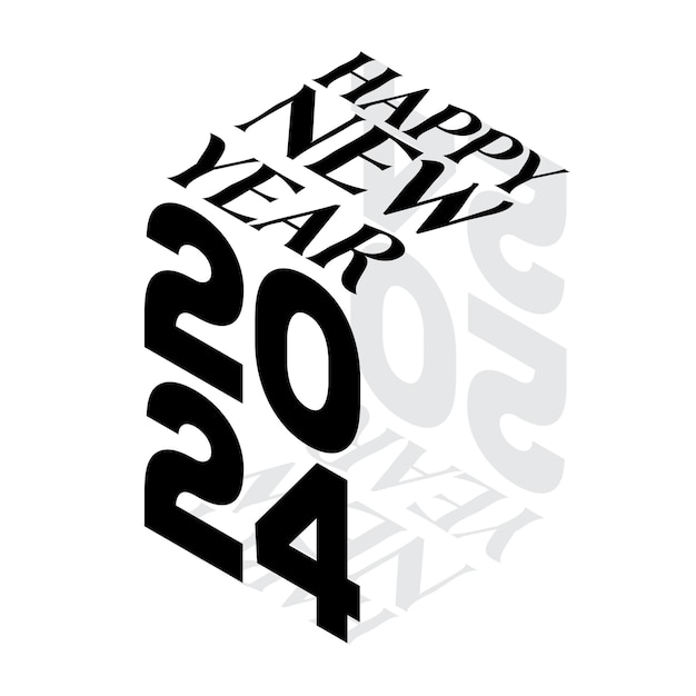 Frohes neues Jahr 2024 Typografie