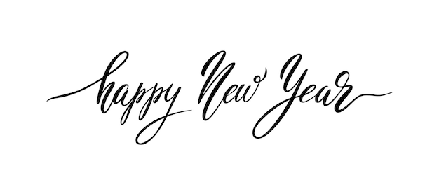 Frohes neues Jahr Hand Schriftzug Kalligrafie Vektor Urlaub Illustrationselement Typografisches Element für Banner Poster Glückwünsche