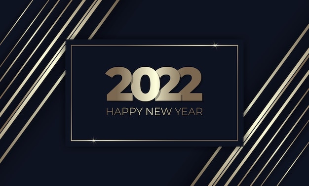 Frohes neues Jahr luxuriöser dunkelblauer und goldener eleganter Hintergrund