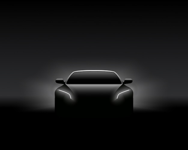 Front View Dark Concept Car-Schattenbild
