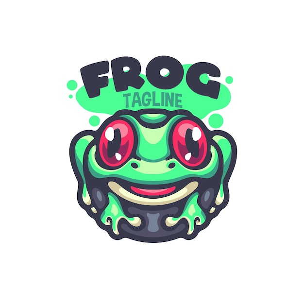 Frosch cartoon logo für ihr unternehmen