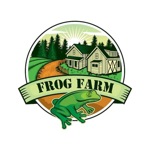 Frosch-farm-logo, industrielles abzeichen