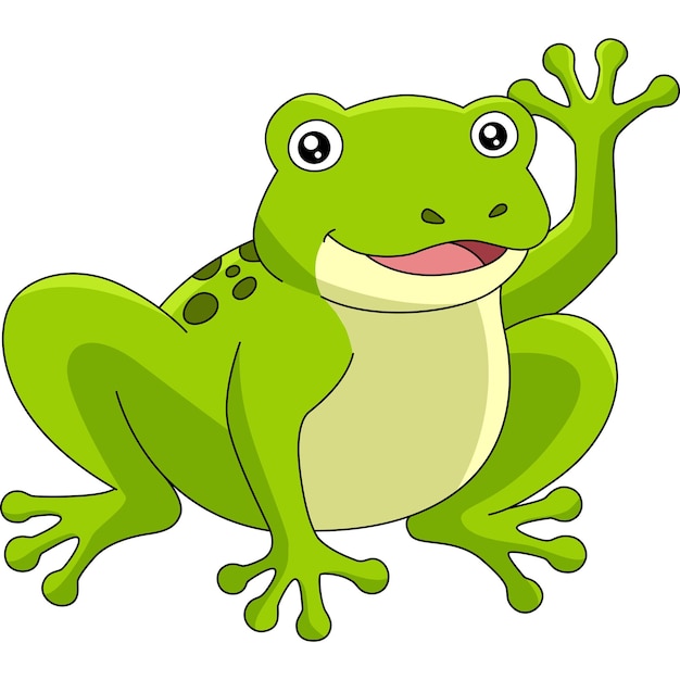 Frosch-Karikatur farbige Clipart-Illustration