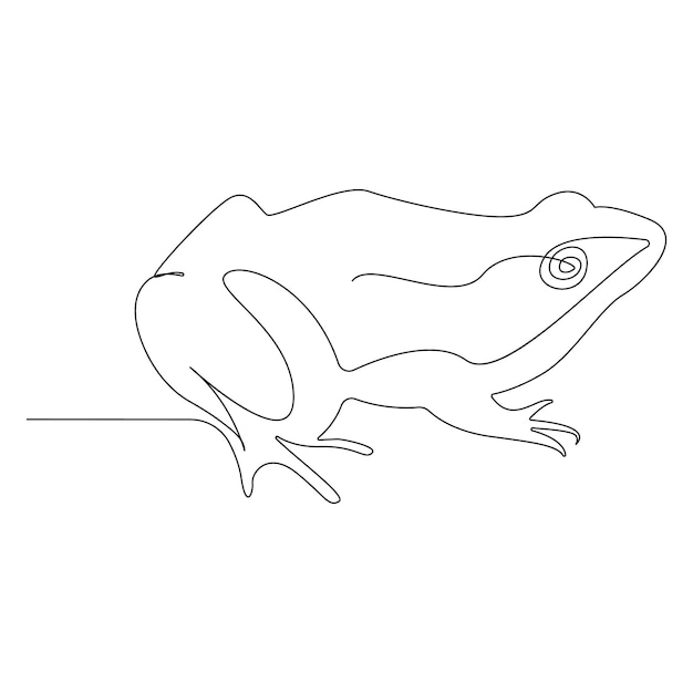 Vektor frosch kontinuierliche ein-linien-kunstzeichnung minimalistisches design vektor und illustration