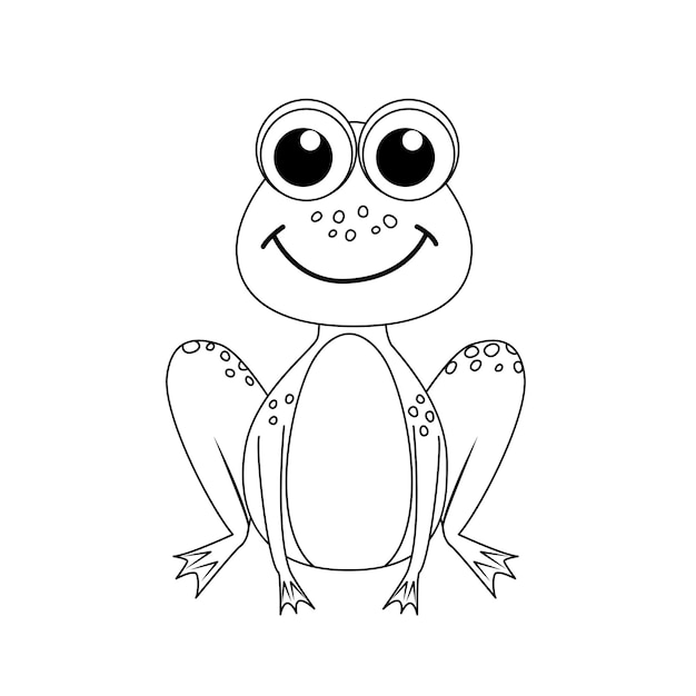 Frosch-Malseite Schwarz-Weiß-Frosch-Vektor