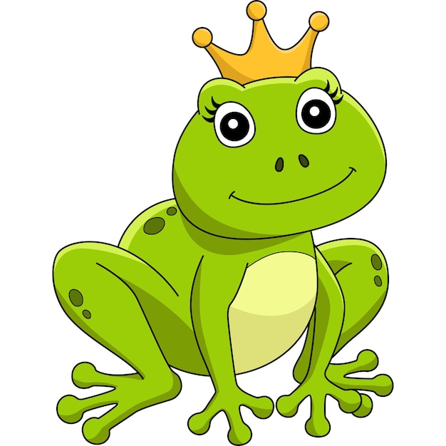 Frosch mit krone cartoon farbige cliparts