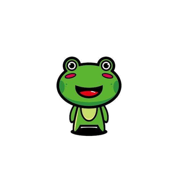 Frosch niedliches charakterdesign grafisches cartoon-maskottchen-spielzeug