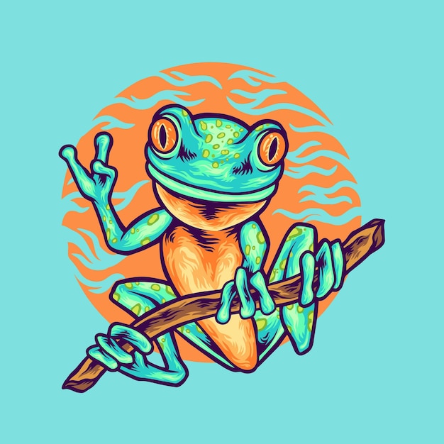 Frosch tierillustration