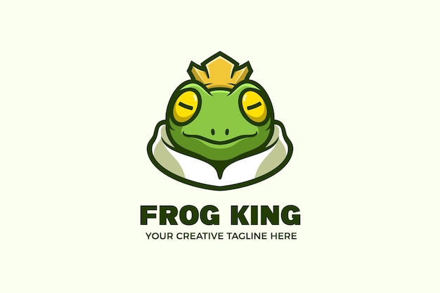 Froschkönig cartoon maskottchen logo vorlage