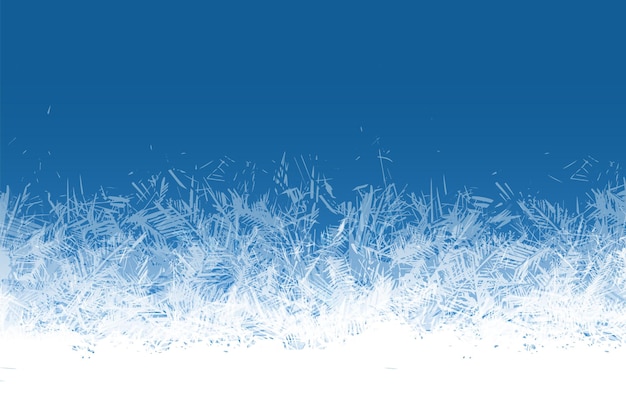 Vektor frostfenster. gefrorenes ornament blaues eiskristallmuster auf fensterwinter schöner eisrahmen frostiges kristallmuster transparente eisige struktur weihnachten festlicher frostwork abstrakter vektor isolierter hintergrund