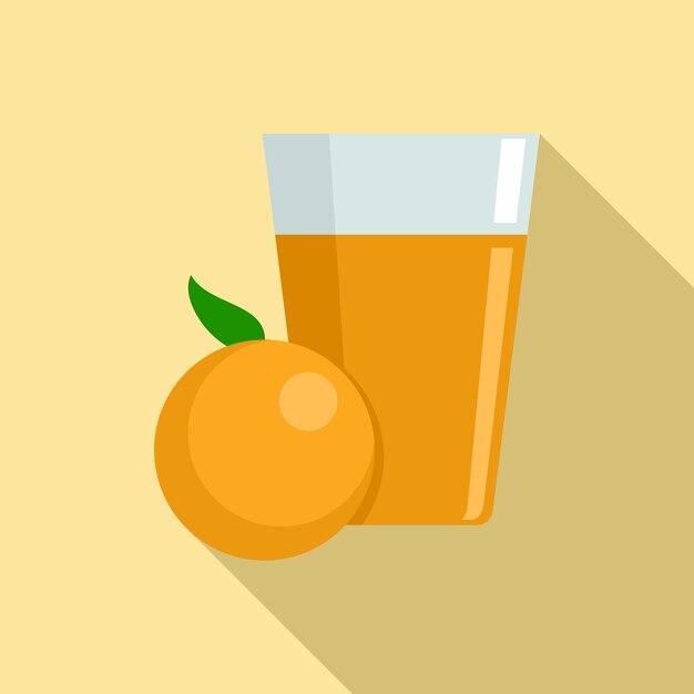 Vektor frucht-orangensaft-symbol flache illustration des frucht-orangensaft-vektorsymbols für webdesign