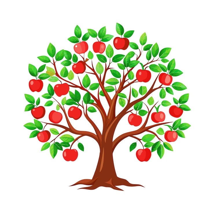 Vektor fruchtbäume flache vektor-illustrationskonzepte