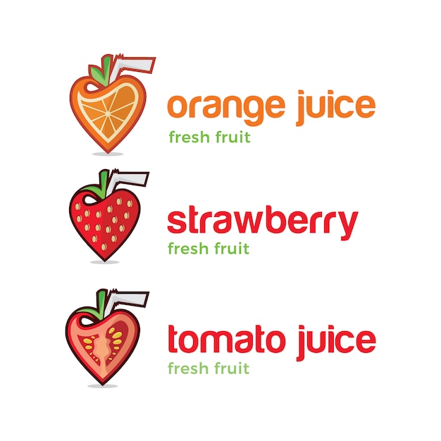 Fruchtsaft-logo-set