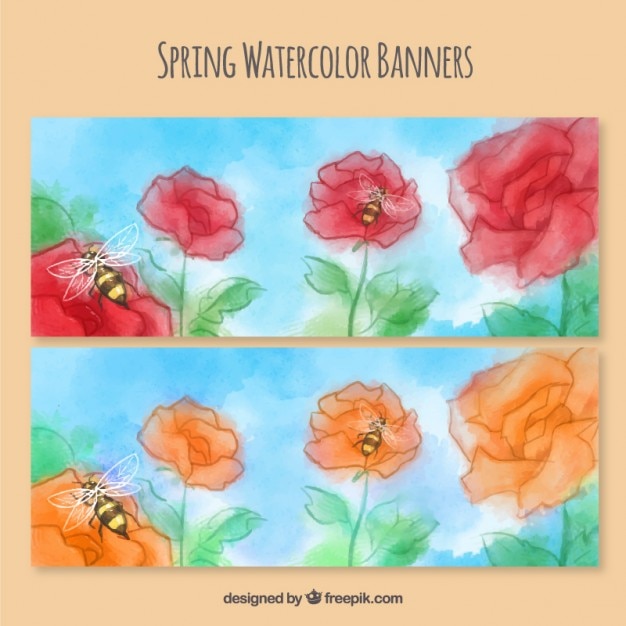 Frühling aquarell banner