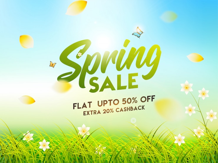 Vektor frühling verkauf poster oder banner design