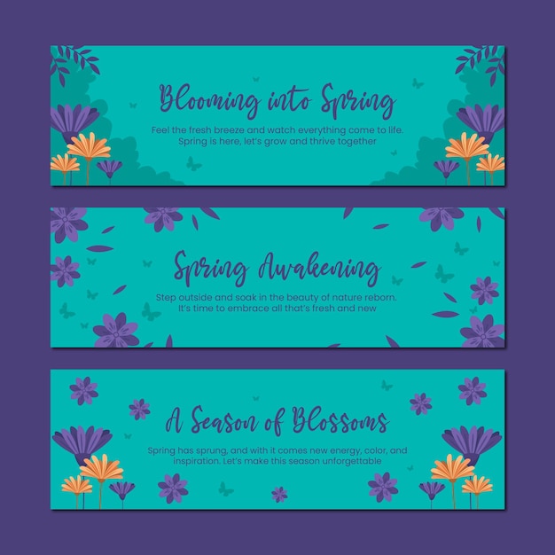 Frühlings-Banner-Design frisches und farbenfrohes saisonales Thema