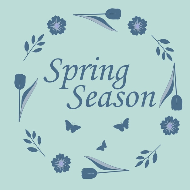 Frühlings-saison-minimal-banner mit hellen blumen am rand mit platz für text