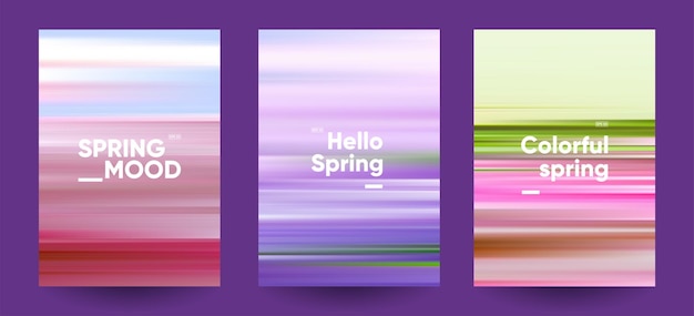 Frühlings-stimmung-hintergründe setzen kreative gradienten in frühlingsfarben ein