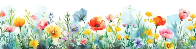 Frühlingsbanner mit vektorischer Aquarellfarbe