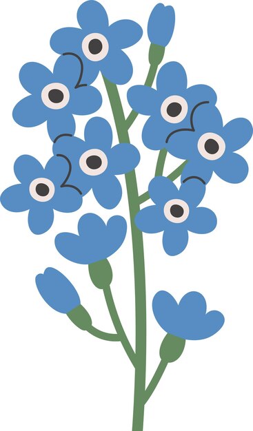 Vektor frühlingsblumen auf dem stamm