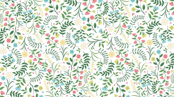 Vektor frühlingsgras und -blumen ostern-grußkartenelement blumenmuster des parkdekorationhintergrundes
