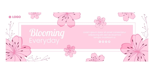 Vektor frühlingsverkauf mit blütenblumen twitter-cover-vorlage flache design-illustration bearbeitbarer quadratischer hintergrund für social media oder grußkarte