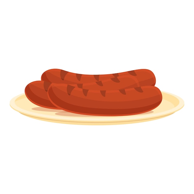 Vektor frühstücks-grillwurst-symbol cartoon des frühstücks-grillwurst-vektorsymbols für webdesign isoliert auf weißem hintergrund