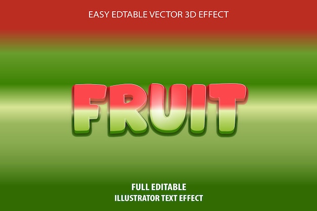 Vektor fruit-text-effekt-design mit voll redigierbarem illustrator-texteffekt