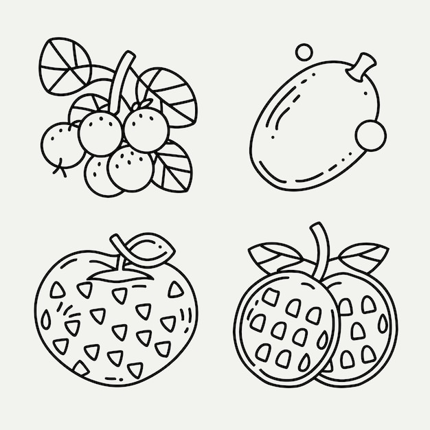 Fruits Design Line Art Vektor