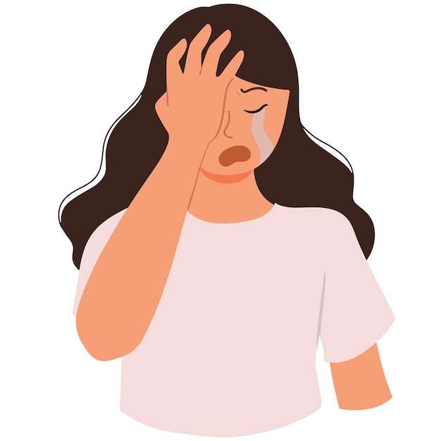 Frustrationsausdrucksillustration der weinenden Frau