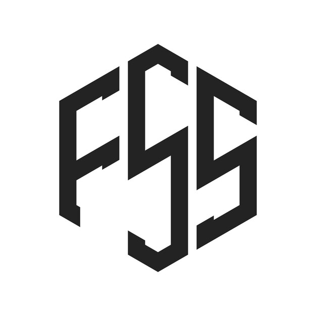 FSS-Logo-Design Anfangsbuchstaben FSS-Monogramm-Logo in sechseckiger Form