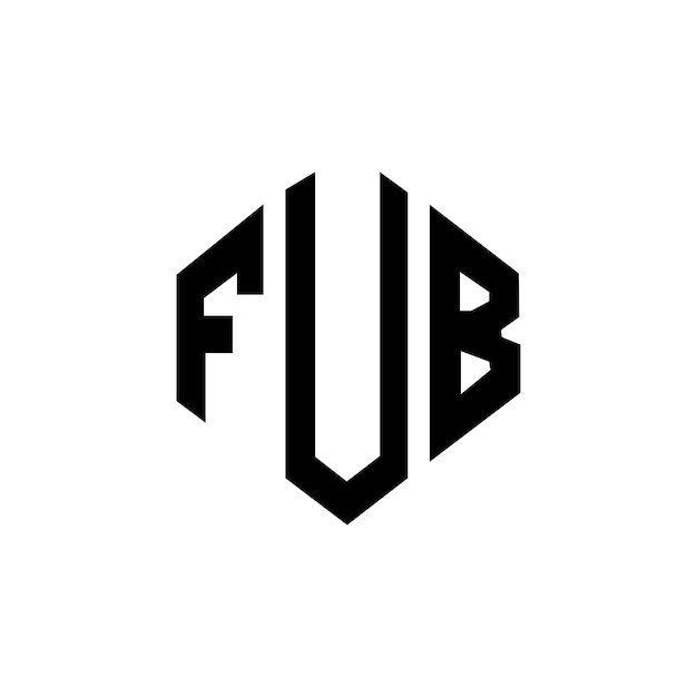 Fub buchstaben-logo-design mit polygon-form fub polygon- und würfelform logo-design fub sechseck-vektor-logos-schablone weiße und schwarze farben fub monogramm geschäft und immobilien-logo