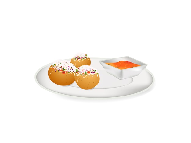 Fuchka Panipuri oder Gulgappa köstliches und beliebtes Straßenessen des indischen Subkontinents
