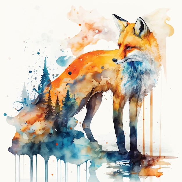 Fuchs-Aquarellfarbe