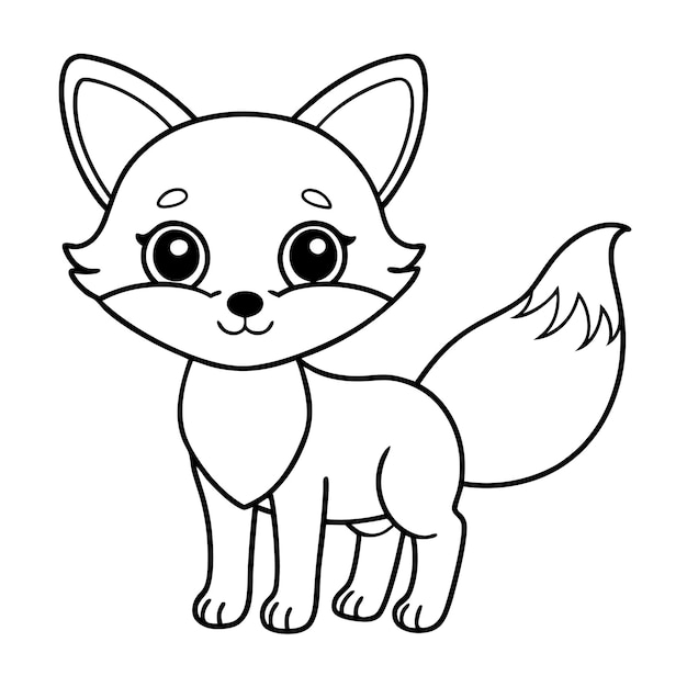 Fuchs-Farbblatt Schöne und spielerische Tierillustrationen für Kinder und Erwachsene