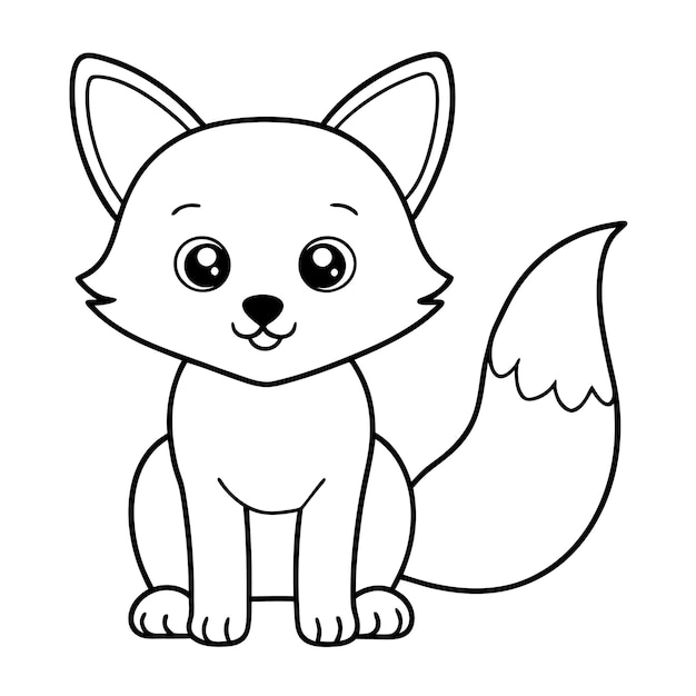 Fuchs-Farbblatt Schöne und spielerische Tierillustrationen für Kinder und Erwachsene