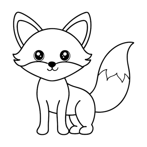 Fuchs-Farbblatt Schöne und spielerische Tierillustrationen für Kinder und Erwachsene