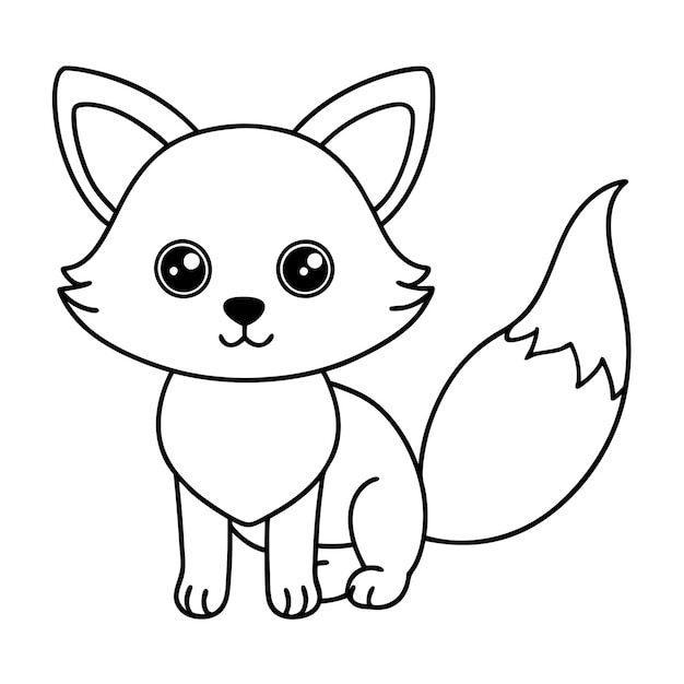 Fuchs-Farbblatt Schöne und spielerische Tierillustrationen für Kinder und Erwachsene